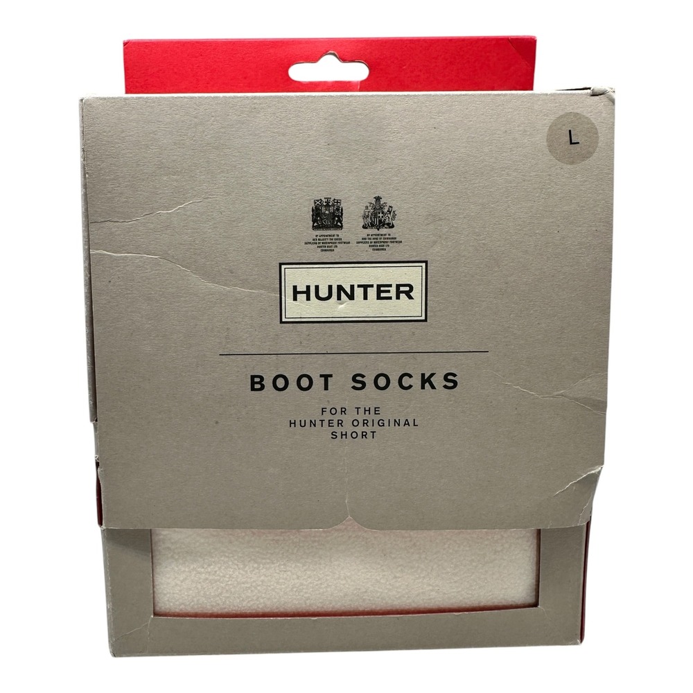 Hunter Original Short Boot Wellie Socks Cream Fleece Liners Large (8-10) Outdoor